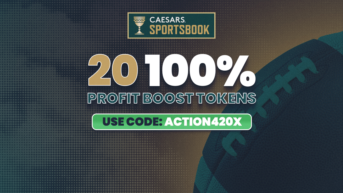 Caesars Sportsbook Promo Code ACTION420X: Double Your Winnings on 20 Bets on Any Sport, Including Cowboys vs. Eagles TNF Image