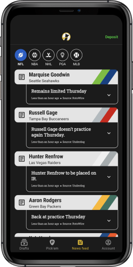 Underdog News Feed screen shot