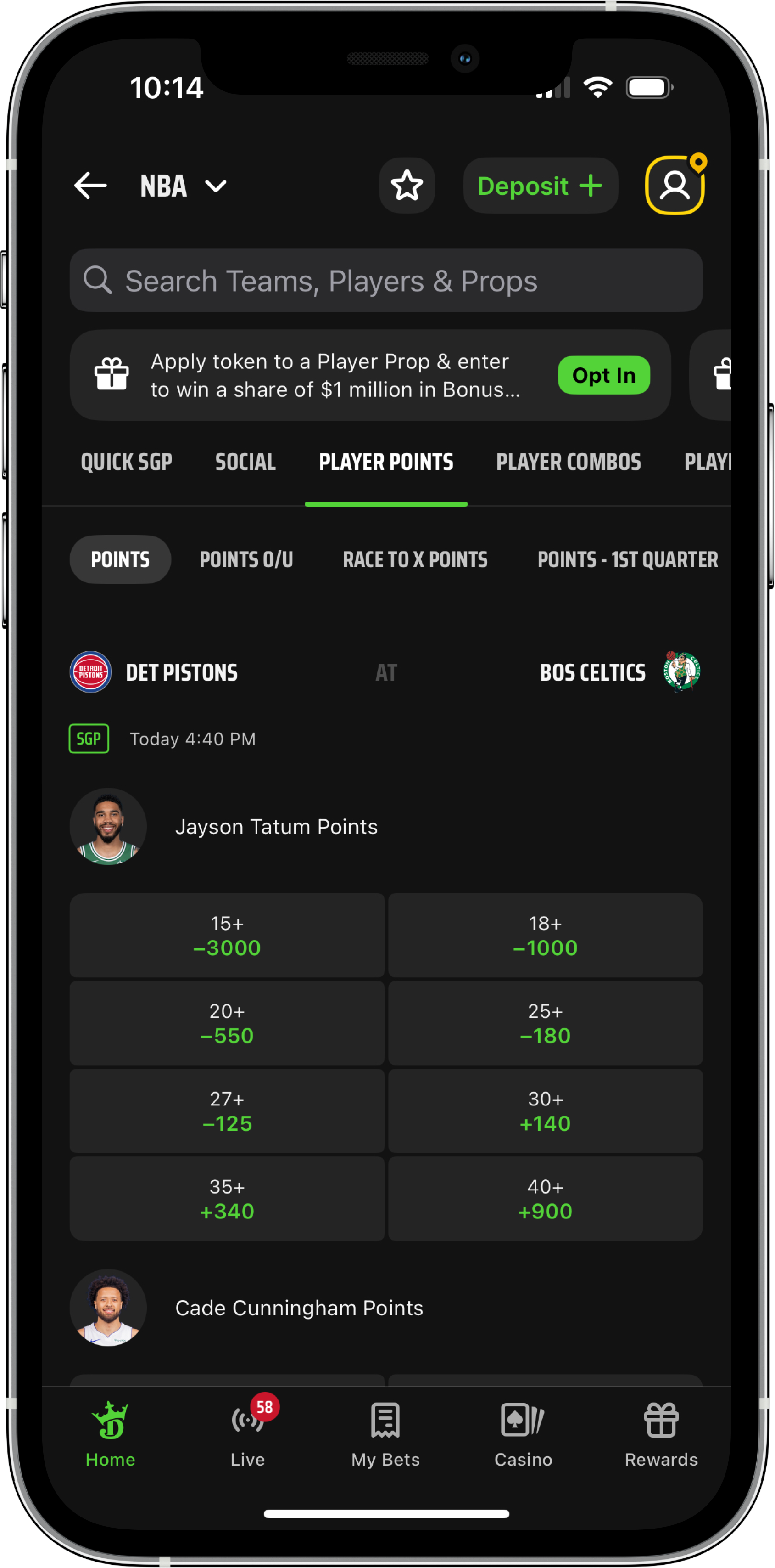 NBA Player Props on DraftKings mobile app: DraftKings Promo Code review